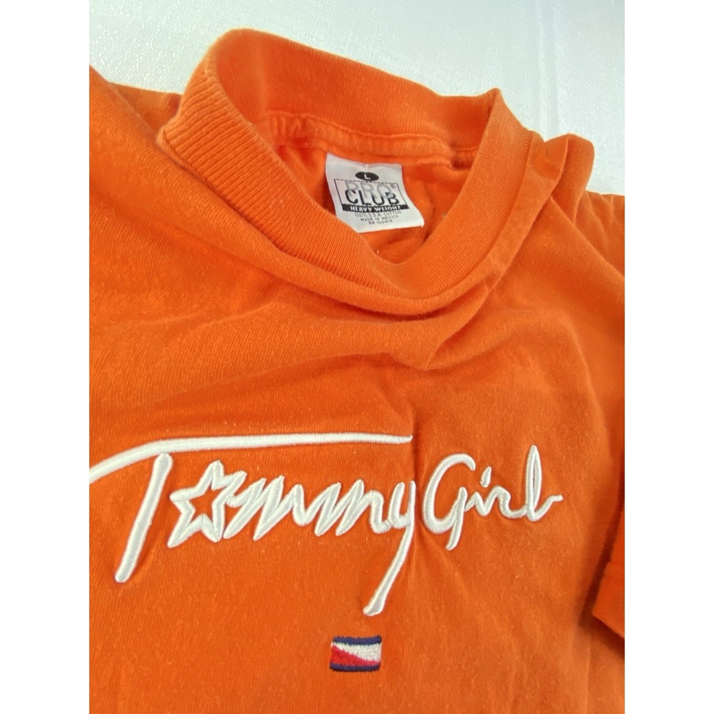 PRO CLUB TOMMY GIRL T-Shirt Orange Large Short Sleeve